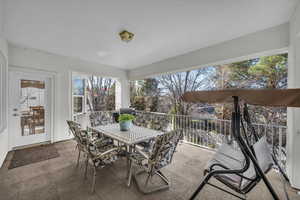 View of patio featuring outdoor dining area