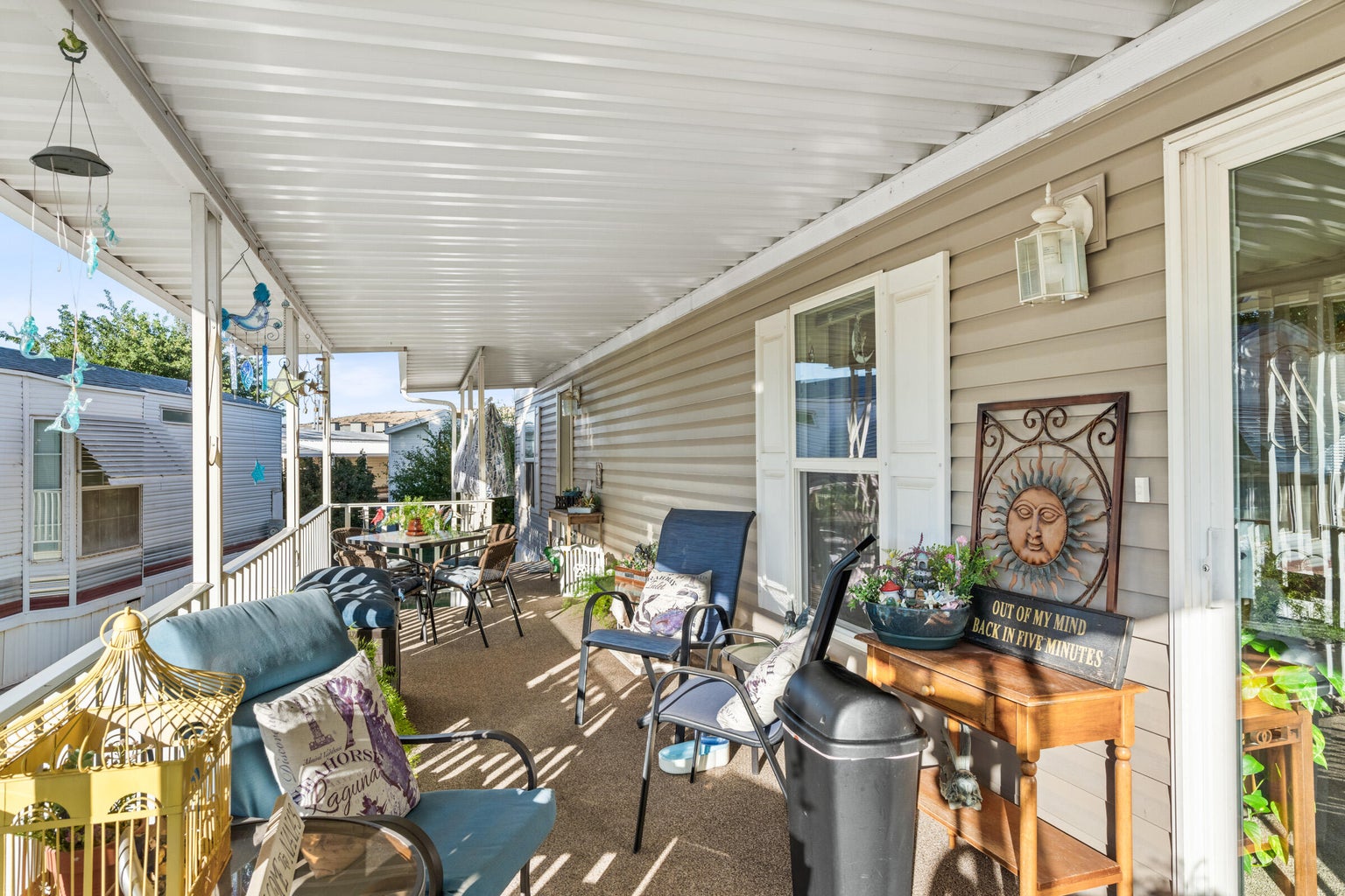 View of patio with outdoor dining area