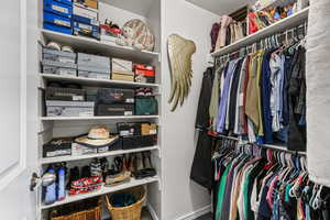 View of walk in closet