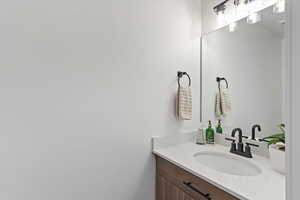 Bathroom featuring vanity