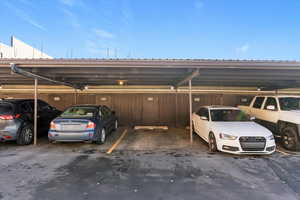 View of covered parking lot