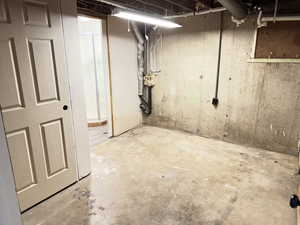 View of unfinished basement