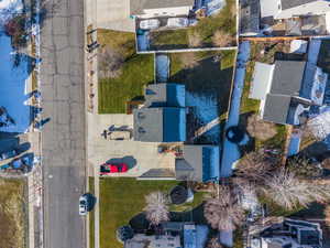 Aerial view of residential area
