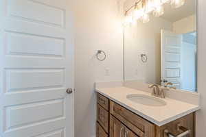 Bathroom featuring vanity