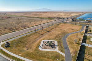 Aerial overview of property's location with mountains and rural landscape