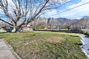 View of yard featuring a mountain view