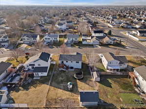 Aerial perspective of suburban area