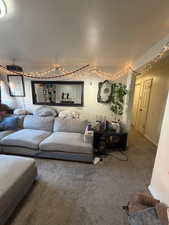 Living room with carpet flooring