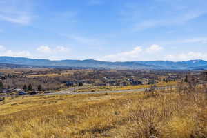 View of mountain background with rural landscape