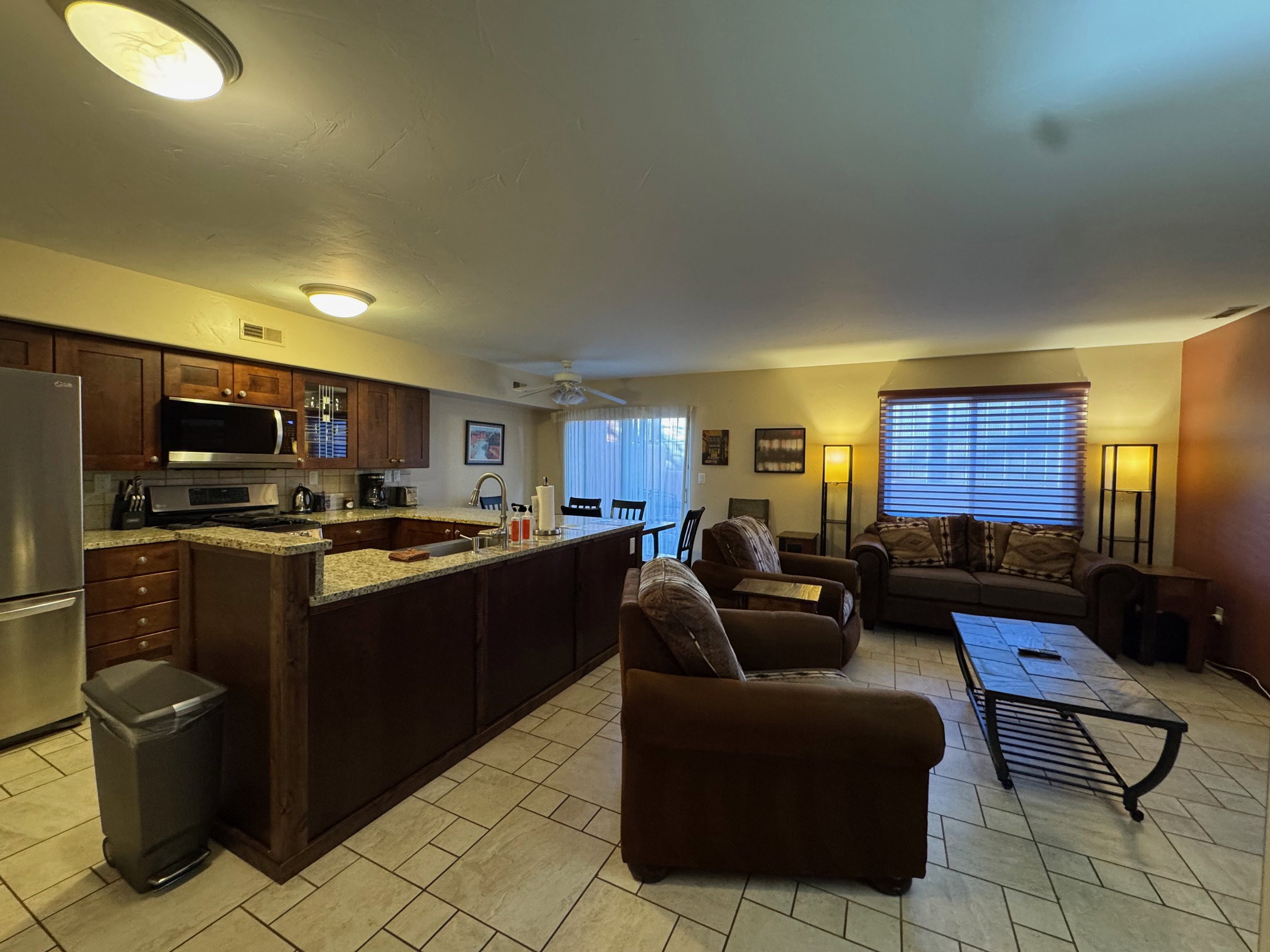 Living room with a ceiling fan