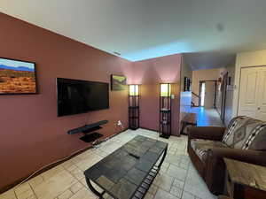 Living area with baseboards