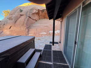 Exterior view of a hot tub