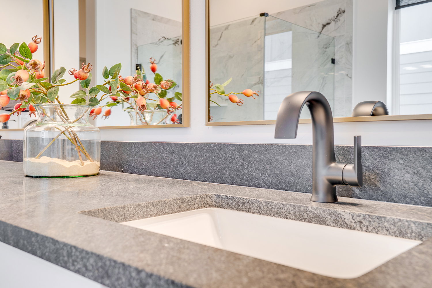 Bathroom view of vanity