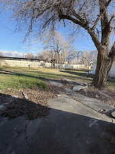 View of yard with a mountain view