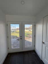 Doorway to outside with french doors