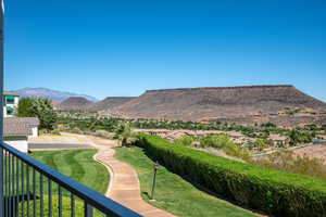 View of mountain background with nearby suburban area