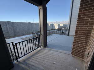 Porch with a mountain view