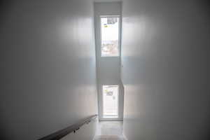 Stairway with healthy amount of natural light