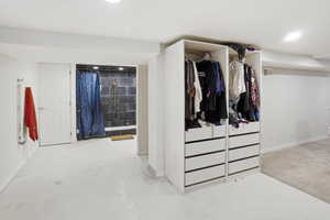 Unfurnished bedroom with a closet and carpet