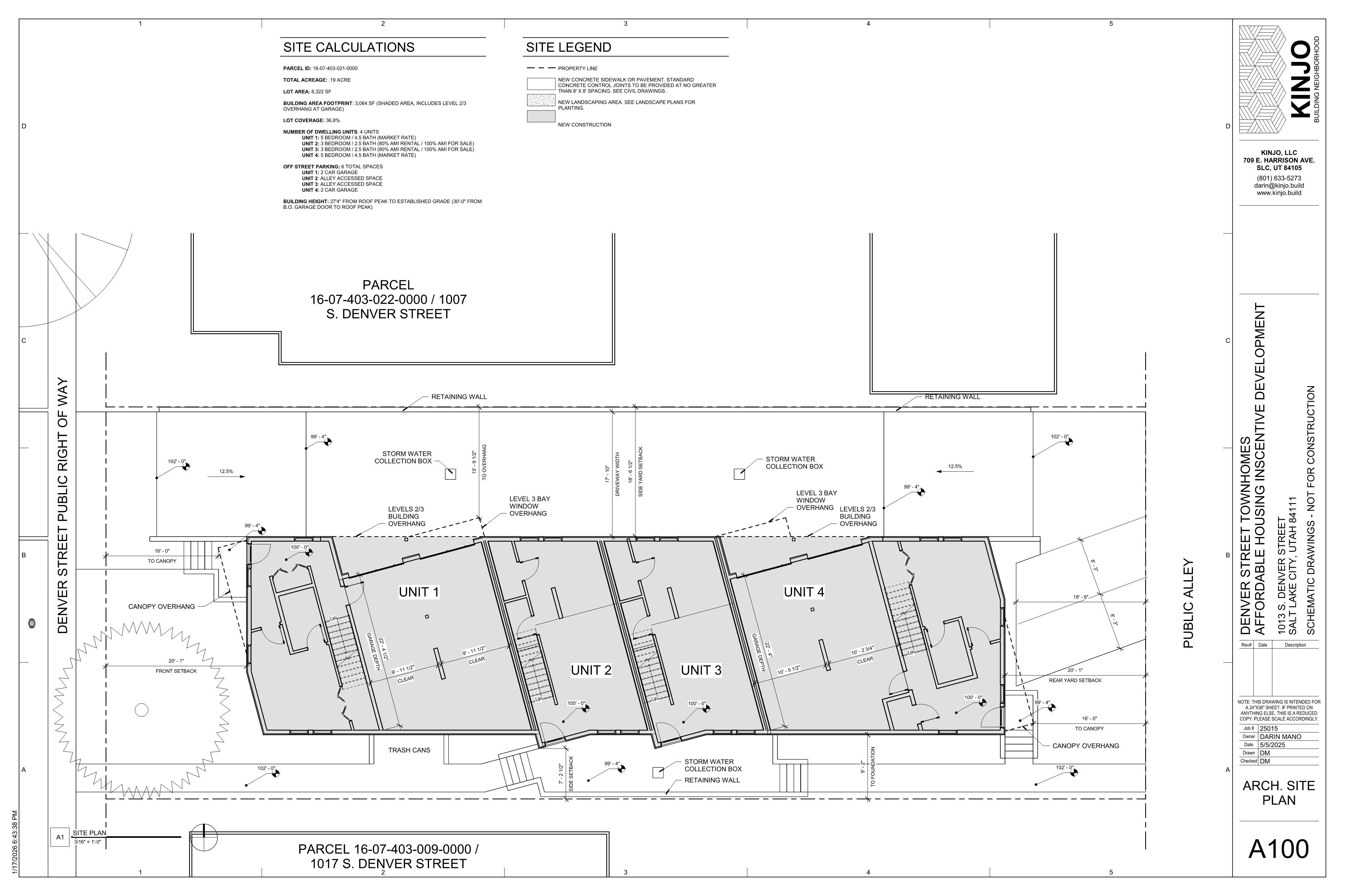 4 Unit Townhome (AHI) Development - Site Plan
