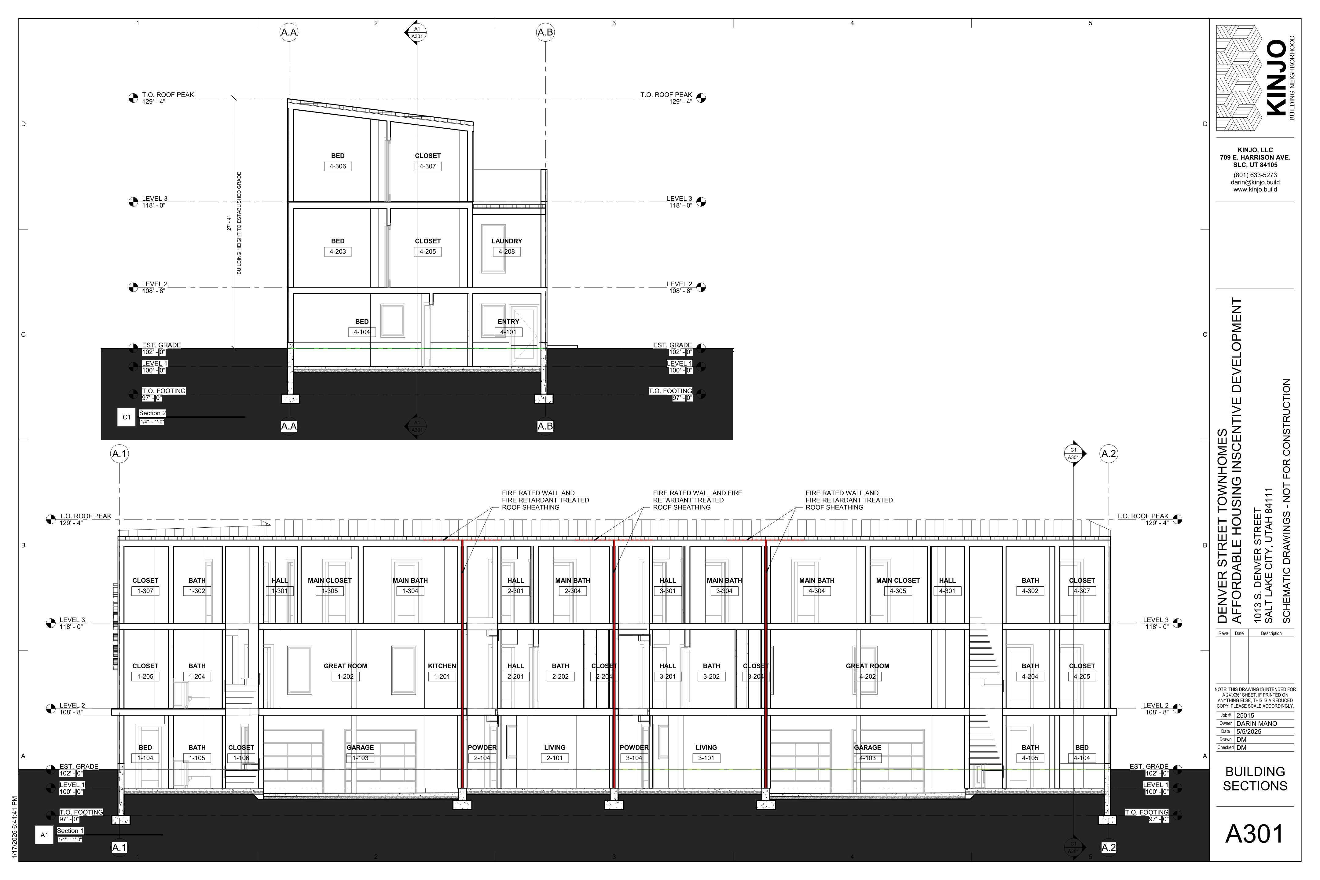 4 Unit Townhome (AHI) Development - Sections