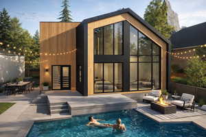 Single Family Home + ADU Design - Backyard View