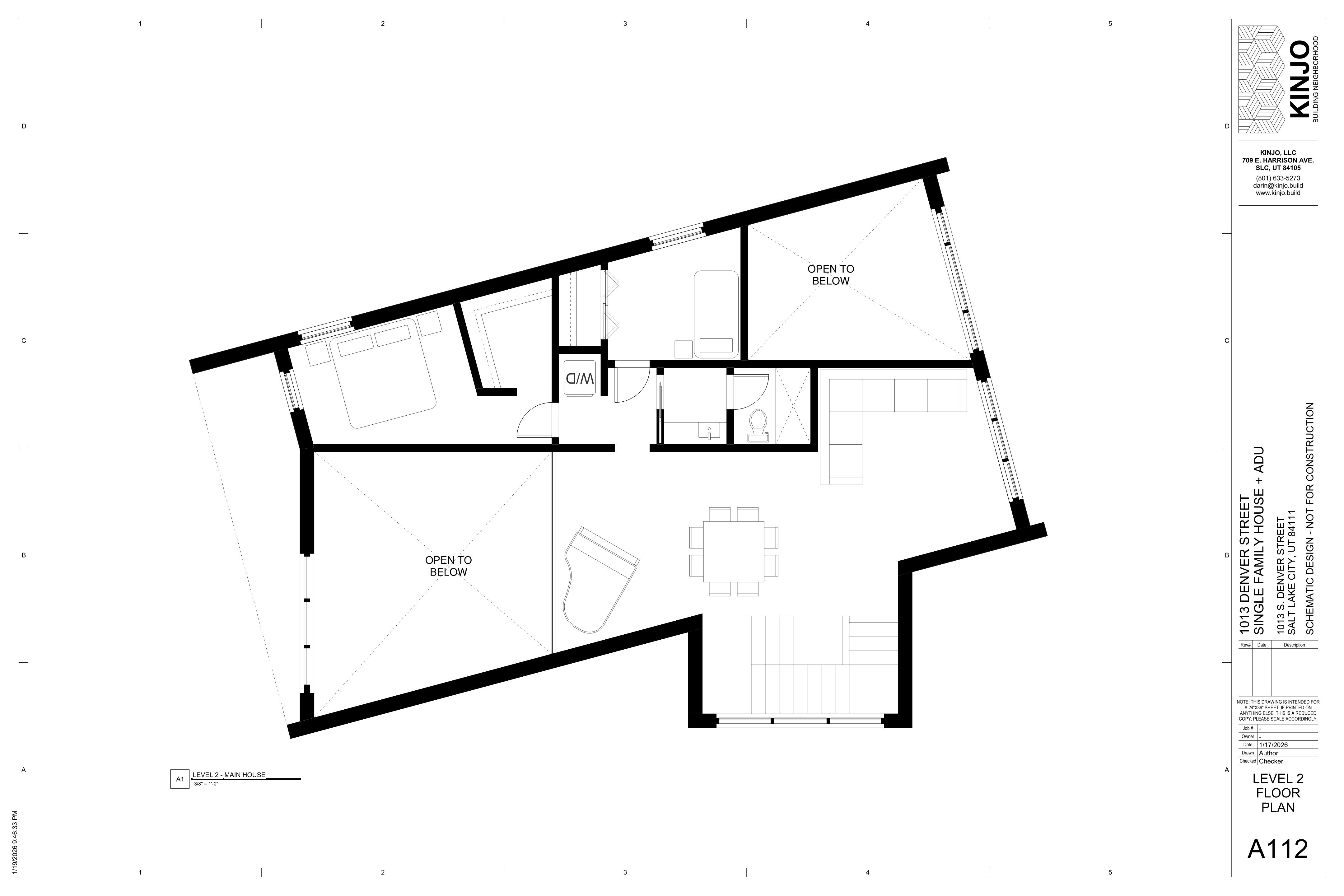 Single Family Home + ADU Design - Level 2 Floor Plan