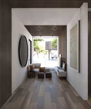 Community lobby with expansive windows