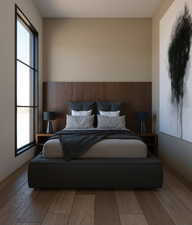 Bedroom featuring wood finished floors