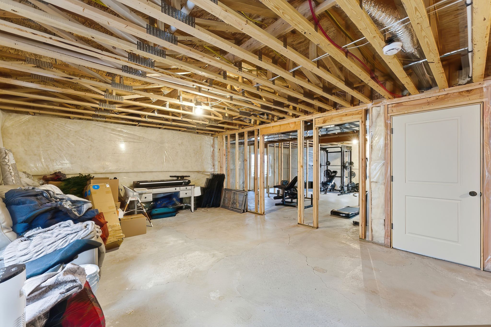 View of unfinished basement