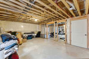 View of unfinished basement