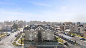 Aerial perspective of suburban area