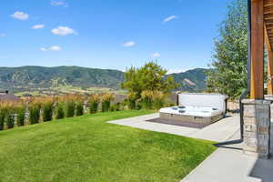 Aerial view of property's location featuring mountains enjoy best view from the hottub