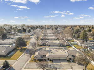 Aerial view of residential area