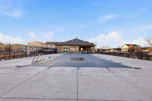 Community pool with french doors