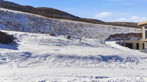 Water view with a mountainous background
