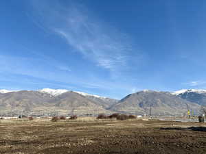 View of mountain background with rural landscape
