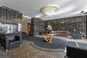 Community lobby with stairway