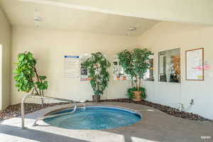 View of hot tup in the pool room.