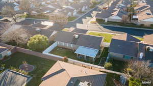 Aerial perspective looking into the properties back yard.