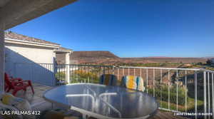 Balcony with outdoor dining space