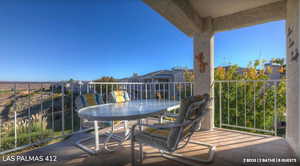 Balcony with outdoor dining area