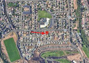Aerial view of property's location