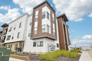 View of building exterior with a mountain view