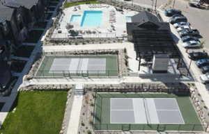 Bird's eye view of a pool