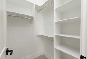 View of walk in closet