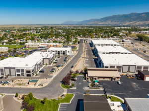 Aerial view of a mountainous background