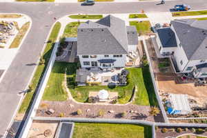 Aerial perspective of suburban area