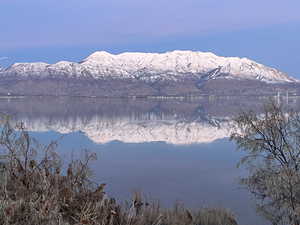 Mountain view with a large body of water