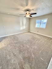 Master bedroom with ceiling fan